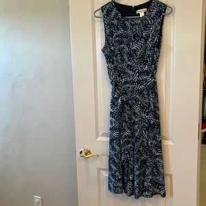 Christopher and Banks blue/teal/white dress 8